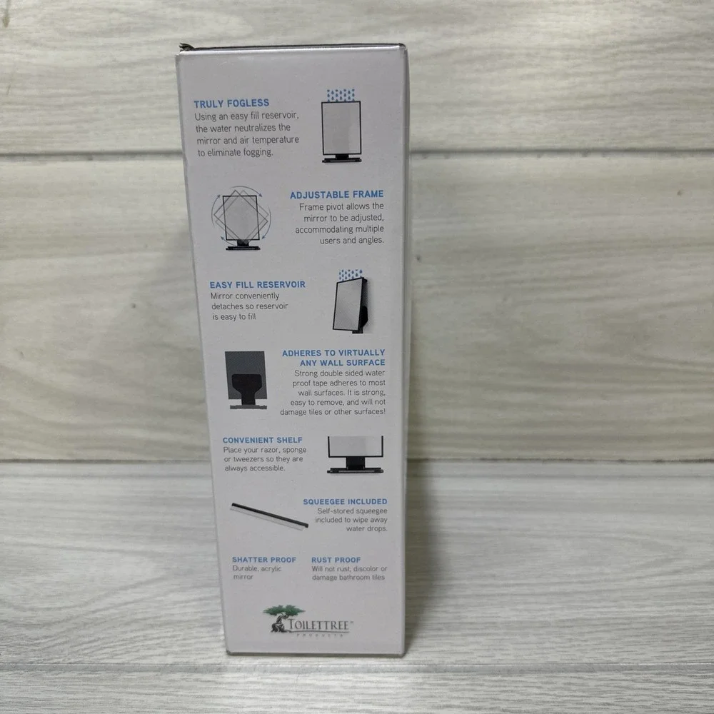 TOILETTREE 6.5 in. x‎ 8 in. Fogless Shower Mirror in Black